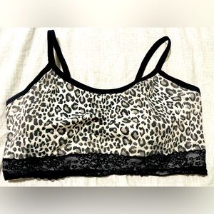 Torrid Curve Bralette with Black Lace and Cheetah print